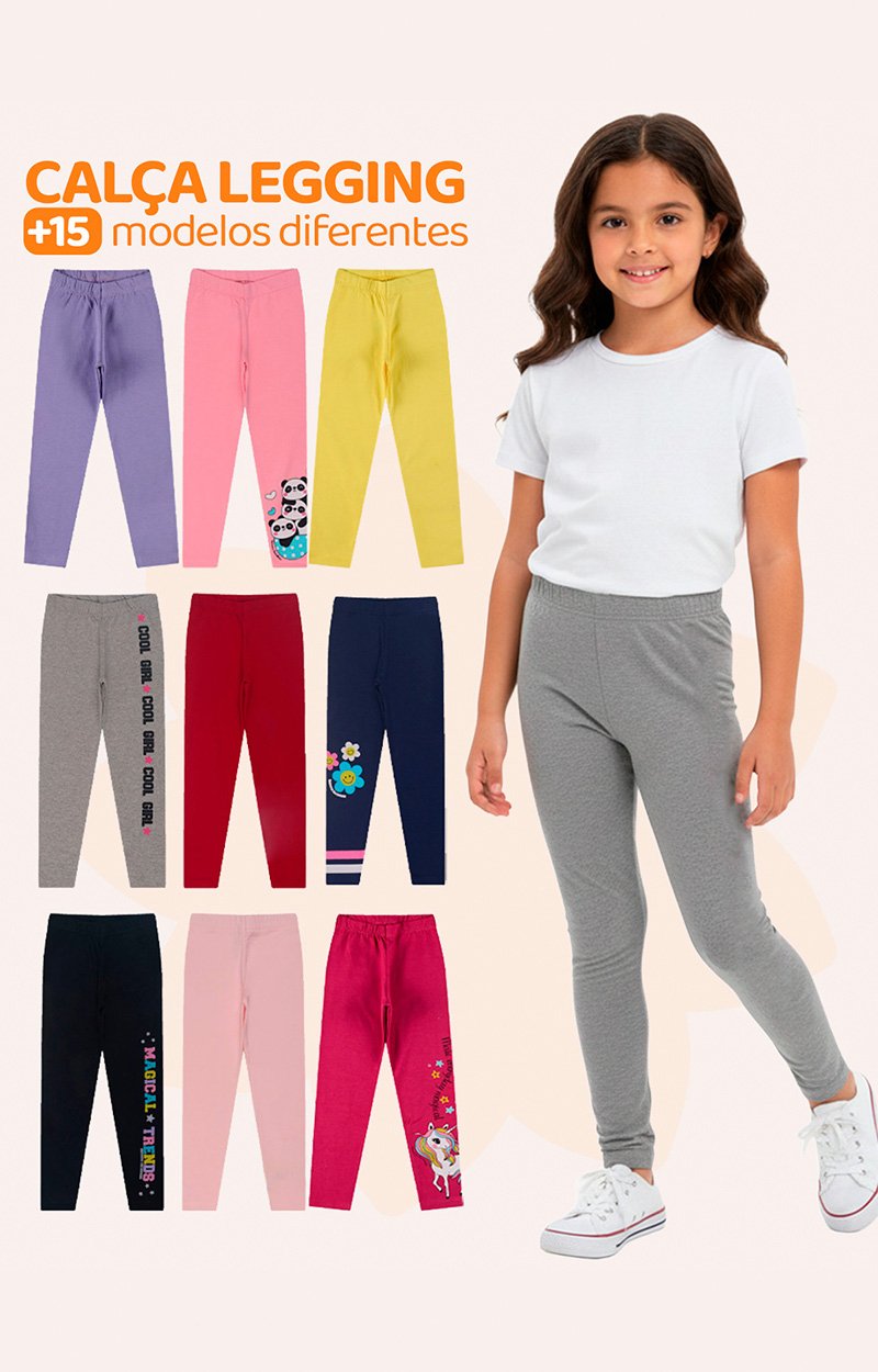 Kit Sortido Com 4 Calças Legging