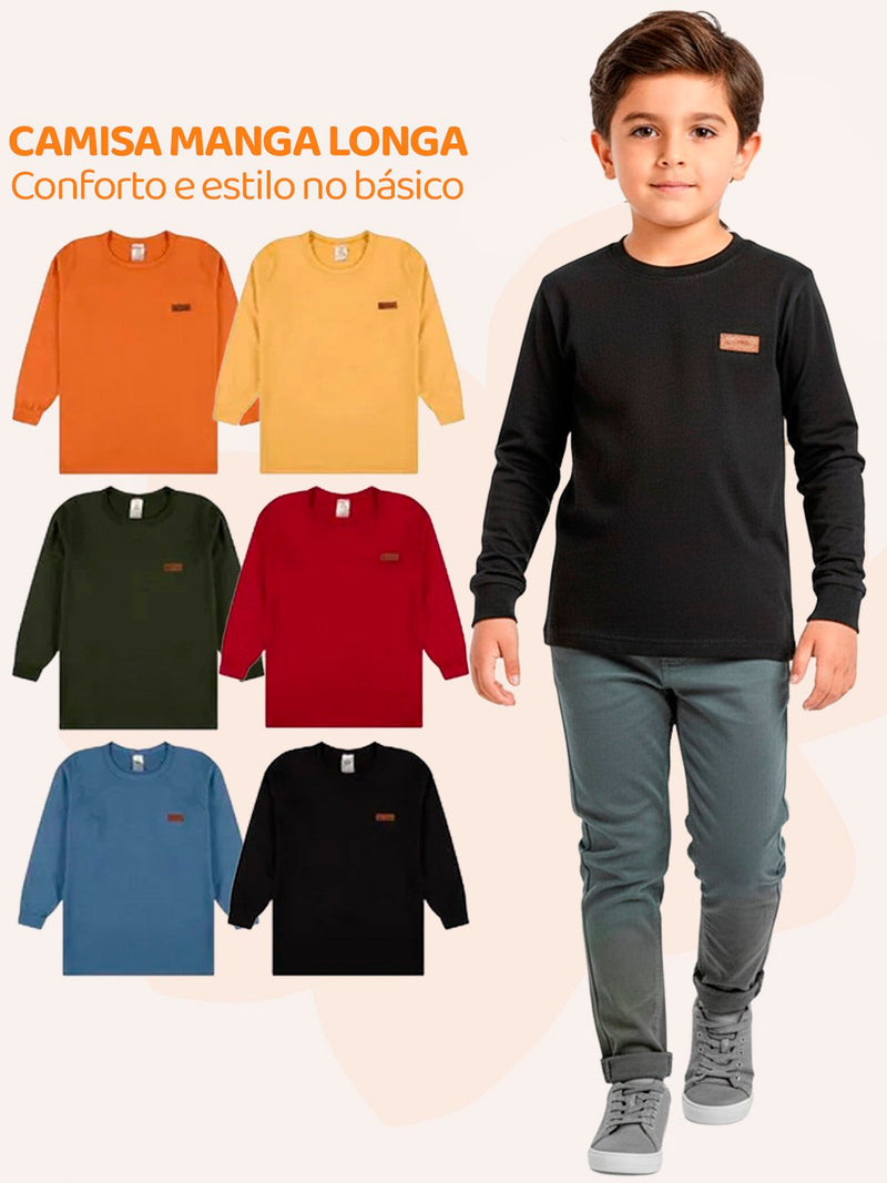 Kit Sortido 4 Camisas Manga Longa