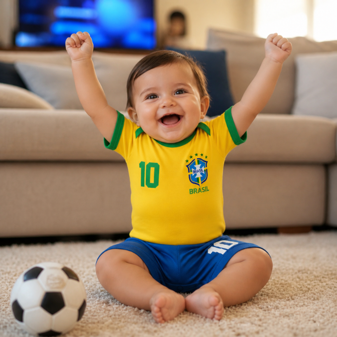 Body Bebê Copa do Mundo 2026 • Kit 2 Peças