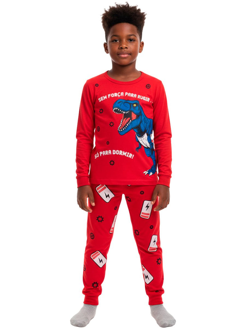Pijama Longo Infantil  Masculino Rugir