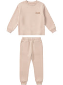 Conjunto Moletom Infantil Menina Monocromático Bege