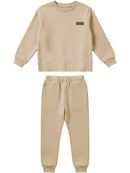 Conjunto Moletom Menino Infantil Monocromático Bege