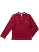 Camisa Manga Longa Gola Padre Bordô  Infantil Menino