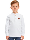 Camisa Manga Longa Gola Padre Branca Infantil Menino