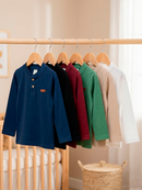 Camisa Manga Longa Gola Padre Branca Infantil Menino