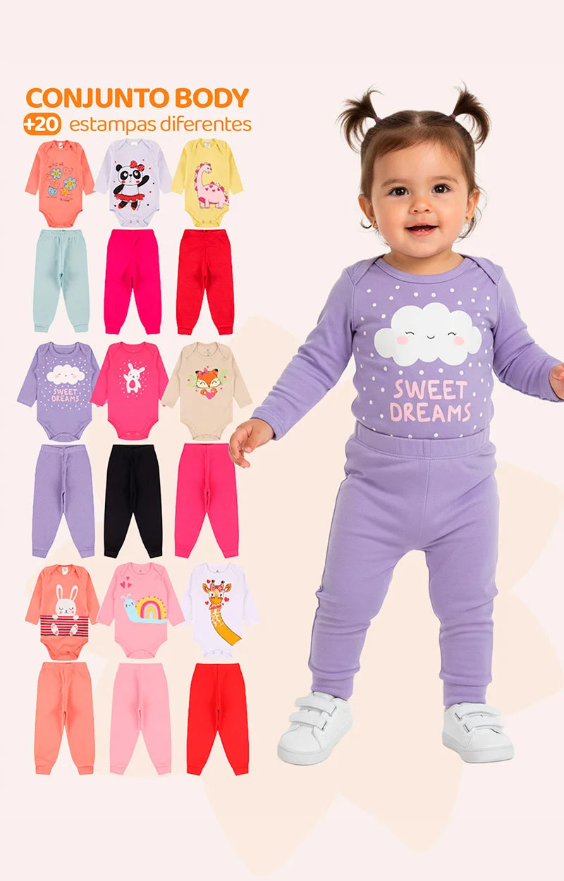 Kit Com 6 Peças (3 Conjuntos) Body Longo