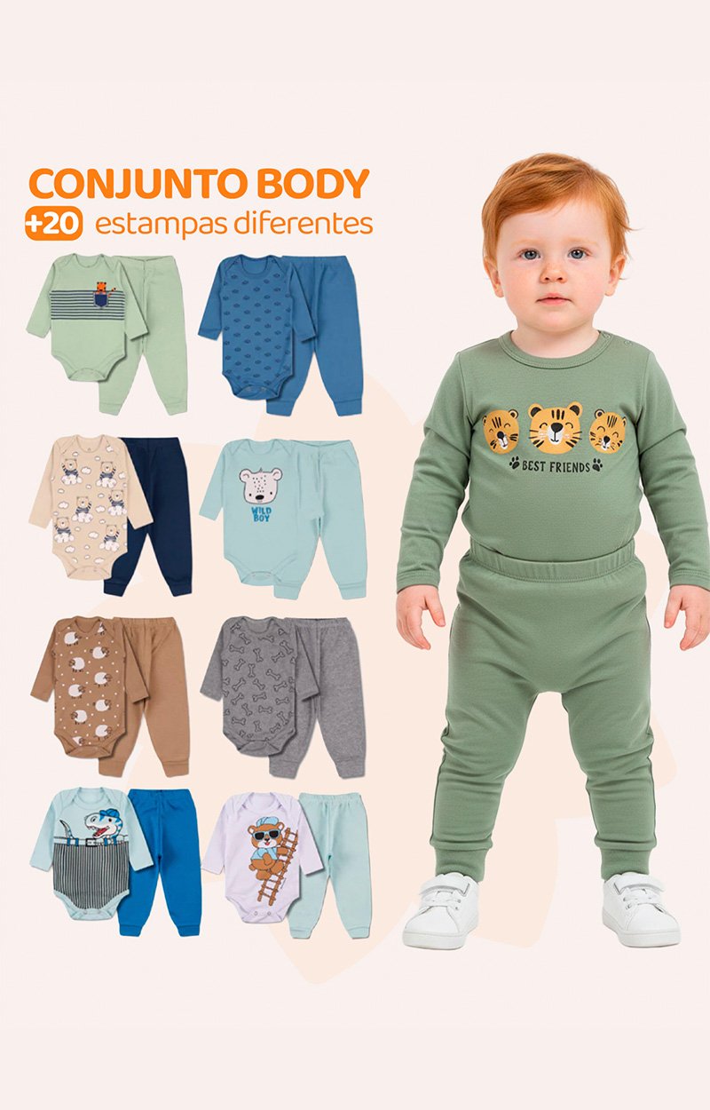 Kit Com 6 Peças (3 Conjuntos) Body Longo