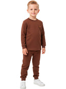 Conjunto Moletom Menino Infantil Monocromático Chocolate