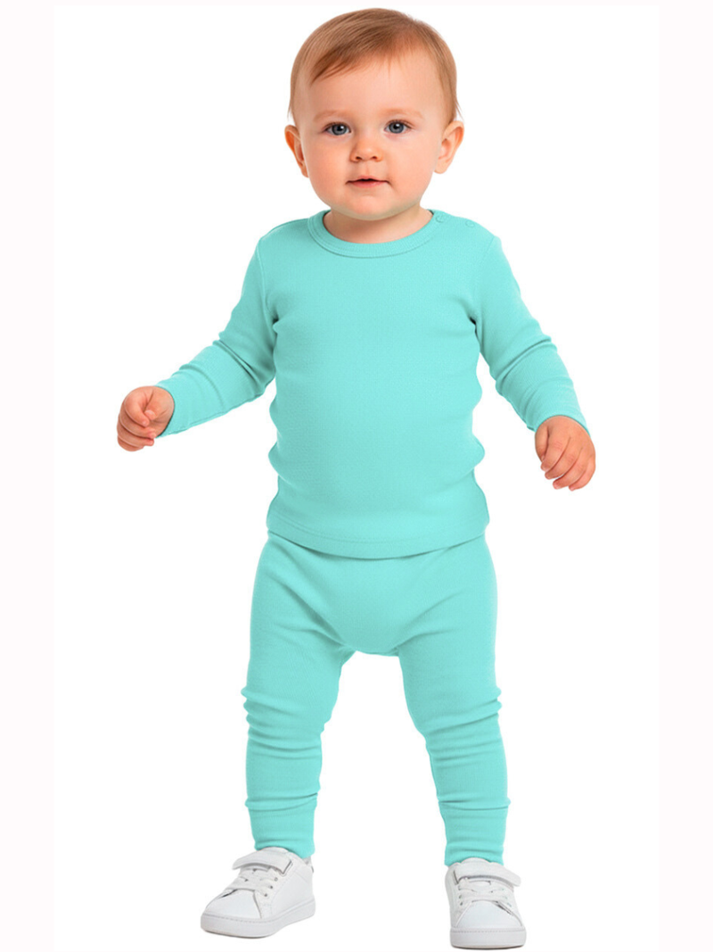 Conjunto Térmico Longo Verde Água-Menino