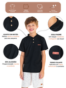 Camisa Infantil Manga Curta Henley Gola Padre Bordô