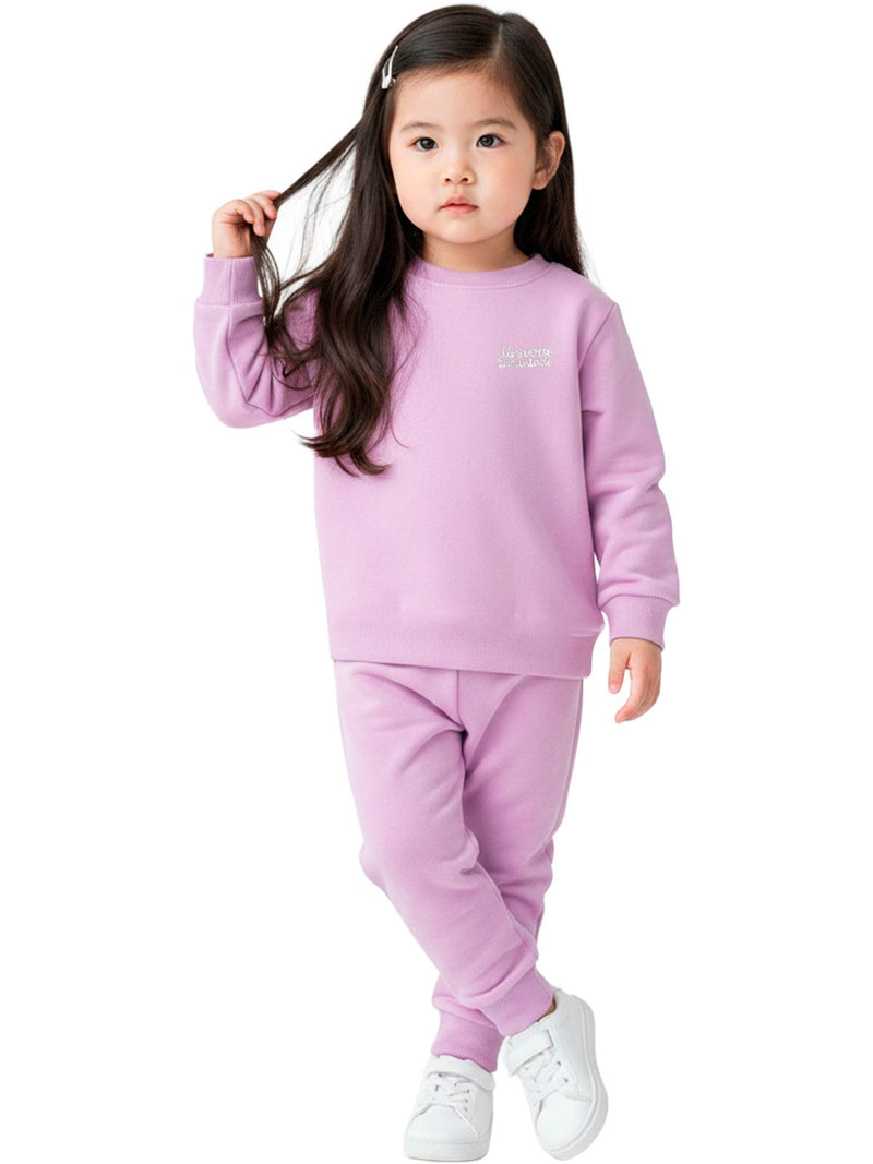 Conjunto Moletom Bebe Menina Monocromático Lilás