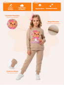 Conjunto Moletom Infantil Menina Capybara Corações Canela