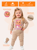  Conjunto Moletom Bebe Menina Cachorrinha Frio