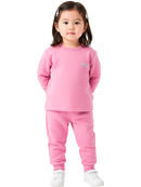 Conjunto Moletom Bebe Menina Monocromático Rosa Bebe