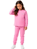 Conjunto Moletom Infantil Menina Monocromático Rosa Bebe