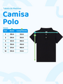Camisa Gola Polo Infantil Menino Preto (Liso)