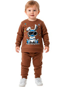 Conjunto Moletom Bebe Menino Coelho Galactico Marrom