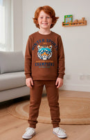 Conjunto Moletom Bebe Menino Tiger Sports Marrom