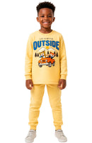 Conjunto Moletom Infantil Menino Outside Bichos Amarelo