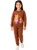 Conjunto Moletom Bebe Menina Raposinhas Marrom