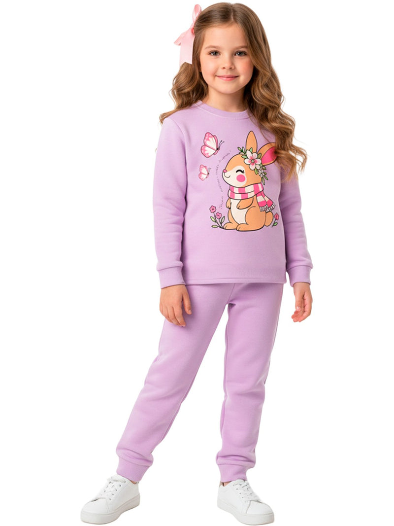 Conjunto Moletom Infantil Menina Coelinha Lilás