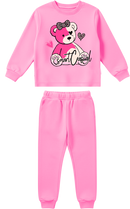 Conjunto Moletom Bebe Menina Urso Smart Casual Rosa BB