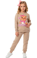 Conjunto Moletom Infantil Menina Capybara Corações Canela