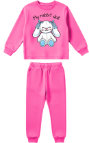 Conjunto Moletom Bebe Menina My Rabbit Chiclete