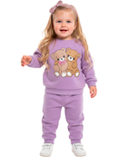 Conjunto Moletom Bebe  Menina Ursinhos Amigos
