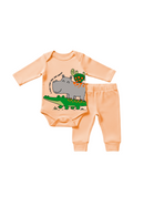 Conjunto Body e Calça Longo Suedini Hipopótamo 