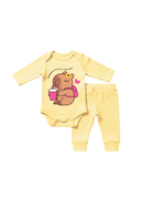 Conjunto Body e Calça Longo Suedini Capibara Com Mochila