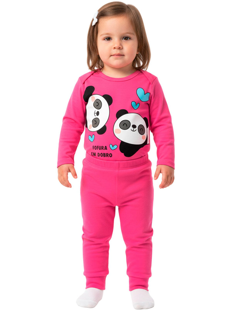 Conjunto Body e Calça Longo Suedini Pandas