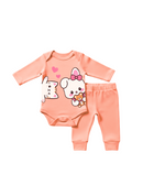 Conjunto Body e Calças Longo Suedini Gatinhas