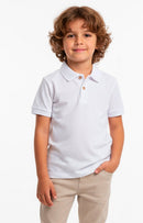 Camisa Gola Polo Infantil Menino Branco (Liso)