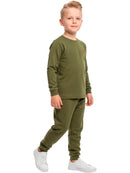 Conjunto Moletom Menino Infantil Monocromático Verde Militar