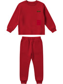 Conjunto Moletom Menino Bebe Monocromático Vermelho